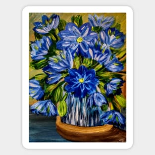 A beautiful bouquet flowers in a glass vase Sticker